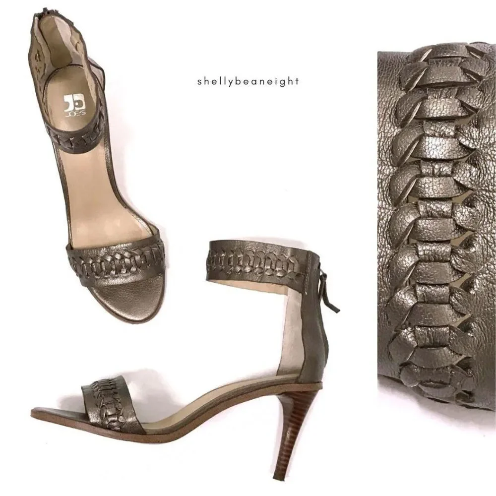 JOE'S JEANS PAX Bronze Gold Ankle Strap Heel Sandal 9 in BOX